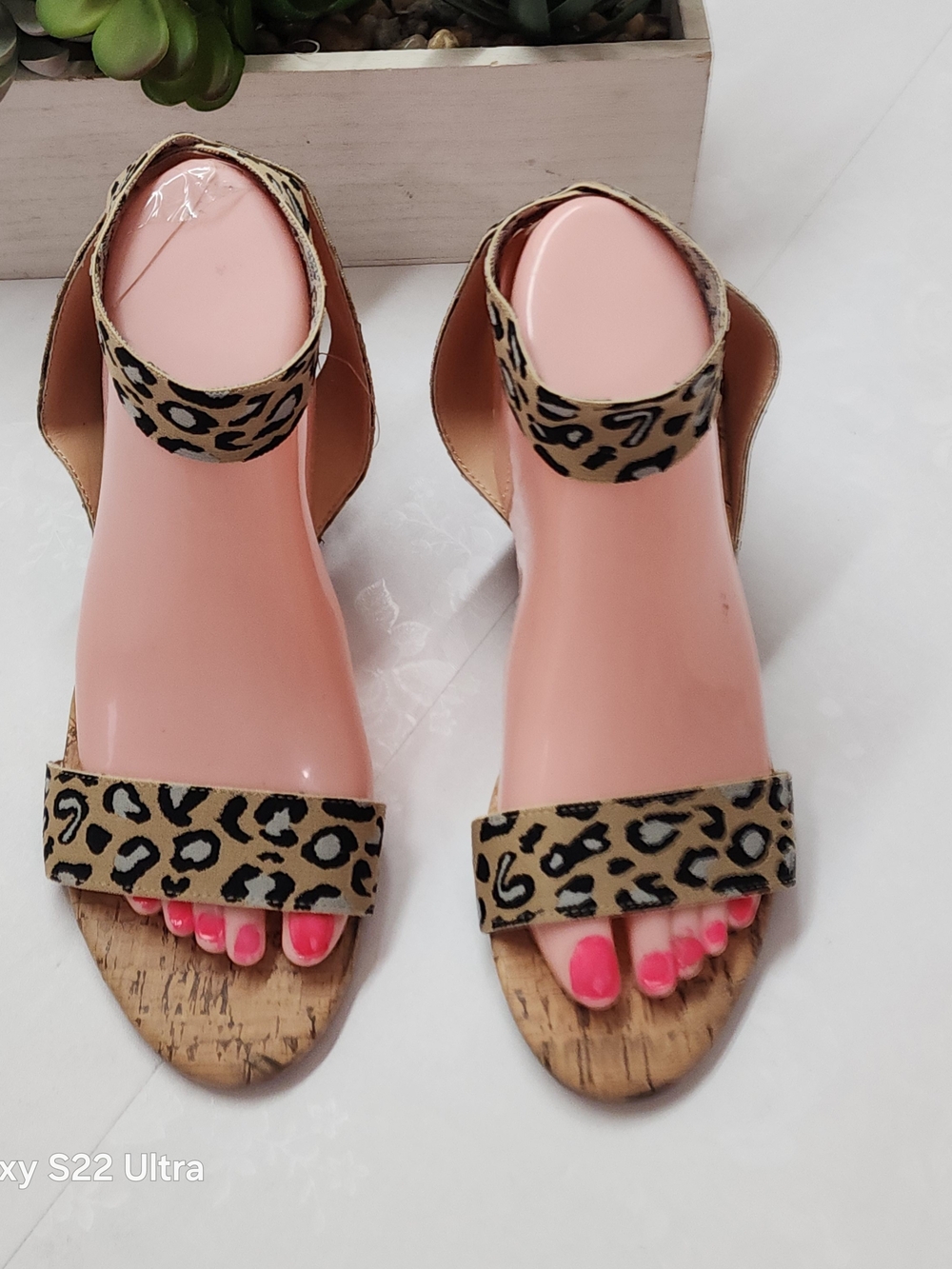Leopard Print Ankle-Strap Women’s Sandals - Tan Leopard